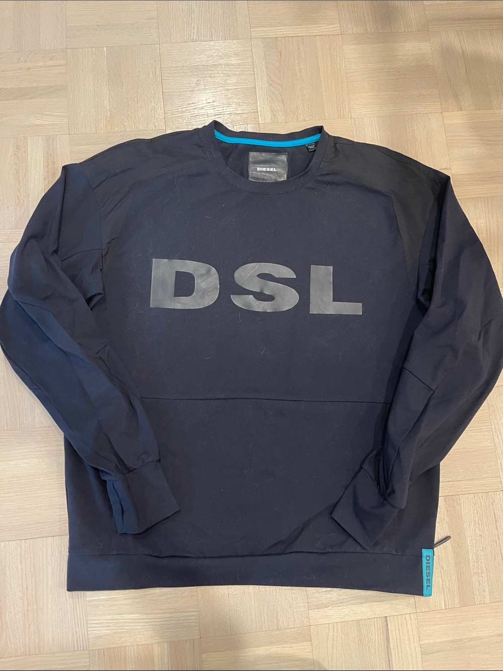 Diesel Men’s Black Crewneck Sweater with DSL Logo